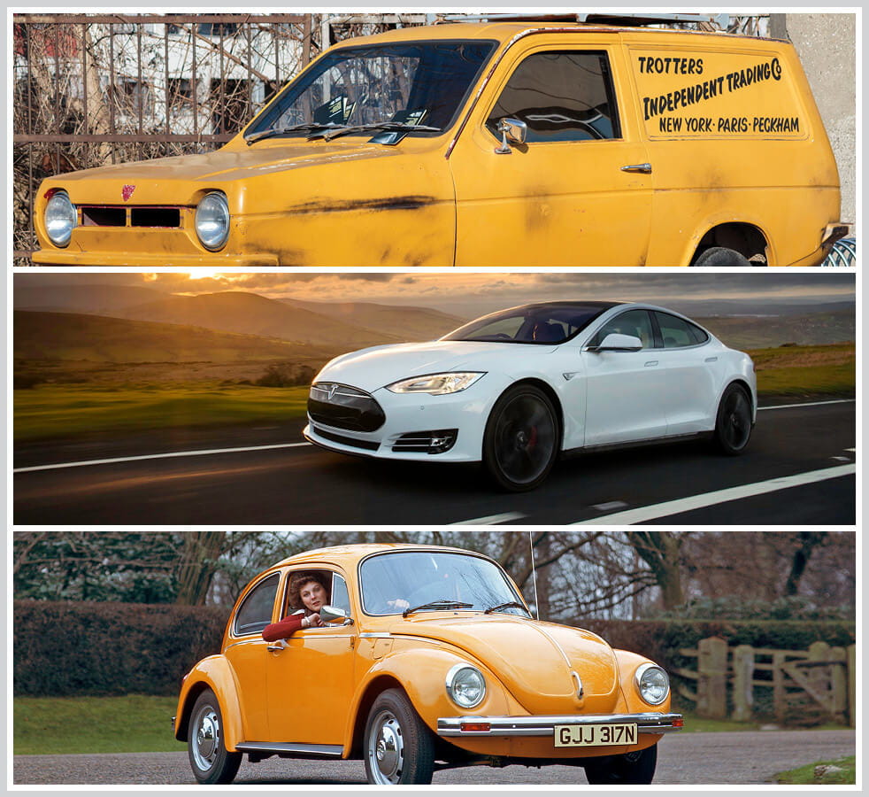 The 100 best classic cars: Reliant Regal Van, Tesla Model S, VW Beetle